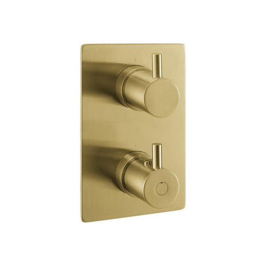 Flova Levo Square SmartBOX Finishing Set – Brushed Brass - BRB-LVTRIM-SQ - Envy Bathrooms Ltd
