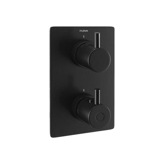 Flova Levo Square SmartBOX Finishing Set – Matt Black - MB-LVTRIM-SQ - Envy Bathrooms Ltd