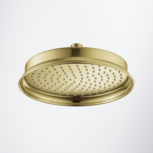Flova Liberty 225mm Brass Rainshower Brushed Brass | KI024-BRB - Envy Bathrooms Ltd
