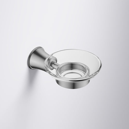 Flova Liberty Glass Soap Dish Brushed Nickel | LI8987-BN - Envy Bathrooms Ltd