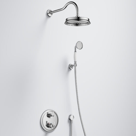 Flova Liberty GoTurn Round Shower Pack With Rainshower and Handshower Kit Diamond Chrome | LIGT2PK1 - Envy Bathrooms Ltd