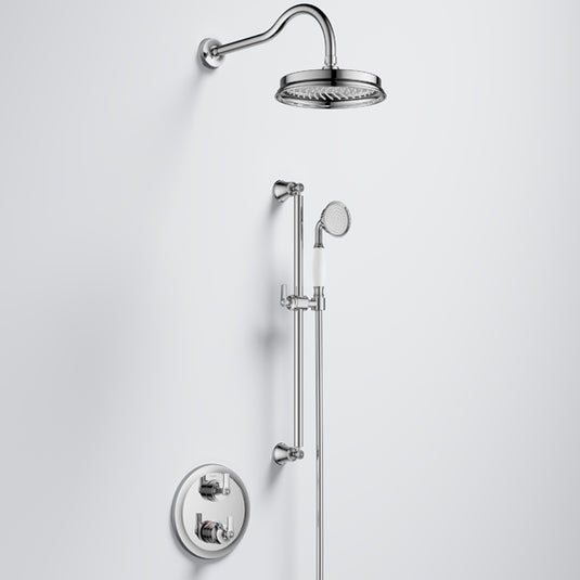 Flova Liberty GoTurn Round Shower Pack with Rainshower and Slide Rail Diamond Chrome | LIGT2PK2 - Envy Bathrooms Ltd