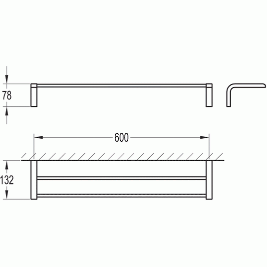 Flova Lynn 600mm Double Towel Bar - Envy Bathrooms Ltd