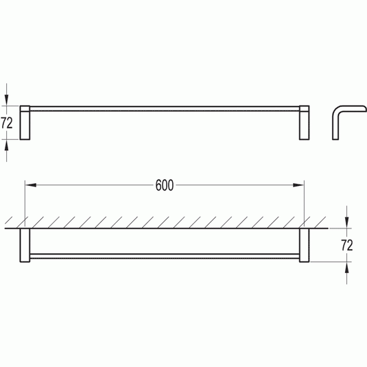 Flova Lynn 600mm Single Towel Bar - Envy Bathrooms Ltd