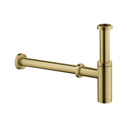 Flova Minimalist Bottle Trap And Pipe – Brushed Brass - BRB-MB9235 - Envy Bathrooms Ltd