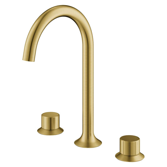 Flova Moonlight 3-Hole Deck Mounted Basin Mixer Tap – Brushed Brass - BRB-ML3HBAS - Envy Bathrooms Ltd