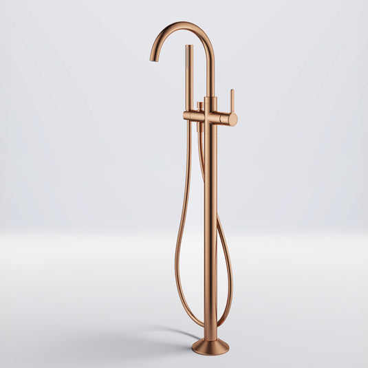 Flova Moonlight Floor Standing Bath Shower Mixer Brushed Bronze | BRO-MLFMBSM - Envy Bathrooms Ltd