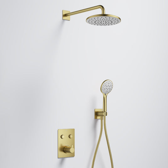 Flova Moonlight GoClick Square Shower Pack Brushed Brass | BRB-MLGC2PK1-SQ - Envy Bathrooms Ltd