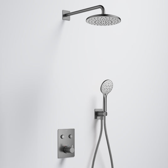 Flova Moonlight GoClick Square Shower Pack Gun Metal | GM-MLGC2PK1-SQ - Envy Bathrooms Ltd