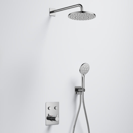 Flova Moonlight GoClick Square Shower Pack With ABS Rainshower And Handshower Kit Diamond Chrome | MLGC2PK1-SQ - Envy Bathrooms Ltd