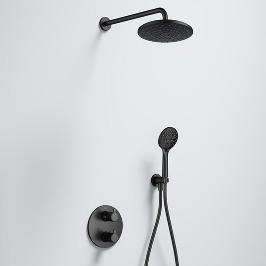 Flova Moonlight GoTurn Round 2-Outlet Shower Pack Matt Black | MB-MLGT2PK1-RO - Envy Bathrooms Ltd