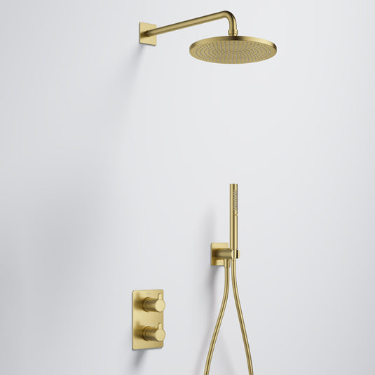 Flova Moonlight GoTurn Square Shower Pack Brushed Brass | BRB-MLGT2PK2-SQ - Envy Bathrooms Ltd