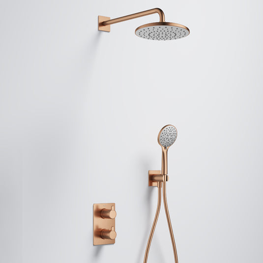 Flova Moonlight GoTurn Square Shower Pack Brushed Bronze | BRO-MLGT2PK1-SQ - Envy Bathrooms Ltd