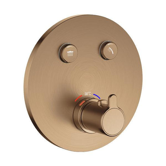 Flova Moonlight Round 2-Outlet GoClick Finishing Set – Brushed Bronze - BRO-MLGO-2/RO - Envy Bathrooms Ltd