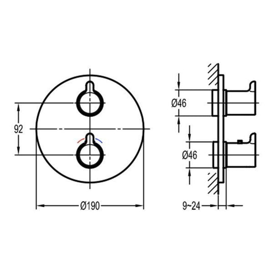 Flova Moonlight Round SmartBOX Finishing Set – Brushed Brass - BRB-ML-TRIM/RO - Envy Bathrooms Ltd