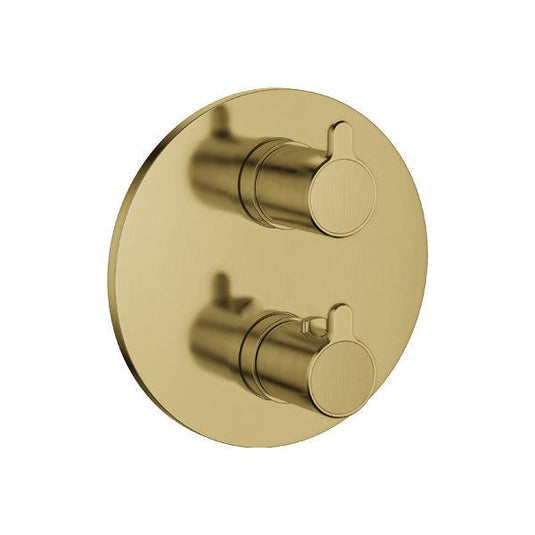 Flova Moonlight Round SmartBOX Finishing Set – Brushed Brass - BRB-ML-TRIM/RO - Envy Bathrooms Ltd