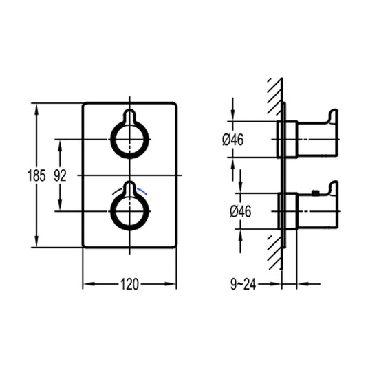 Flova Moonlight Square SmartBOX Finishing Set – Gun Metal - GM-ML-TRIM/SQ - Envy Bathrooms Ltd