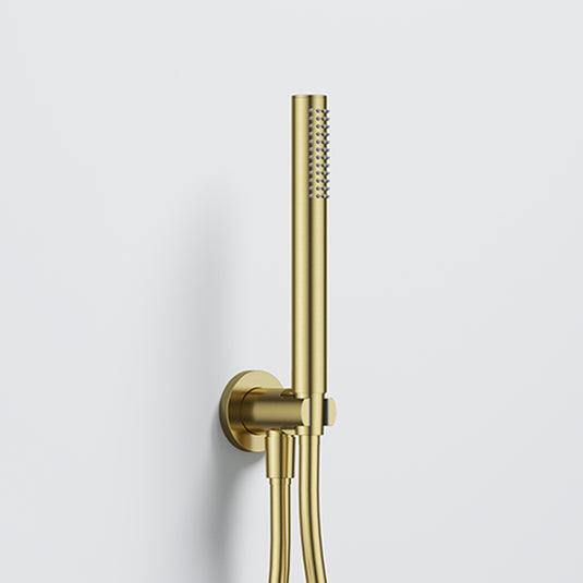 Flova Round Pencil Handshower Kit with Smooth Hose Brushed Brass | BRB-ANHSS-26 - Envy Bathrooms Ltd