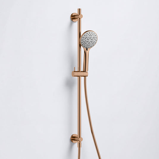 Flova Round Slide Rail With 5-Function Handshower Brushed Bronze | BRO-LVSRWO-RO - Envy Bathrooms Ltd