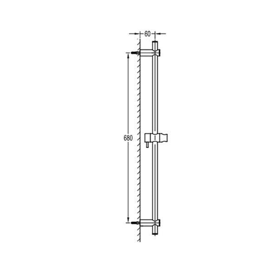Flova Slide Rail – Round Plate – Gun Metal - GM-LVSS - Envy Bathrooms Ltd