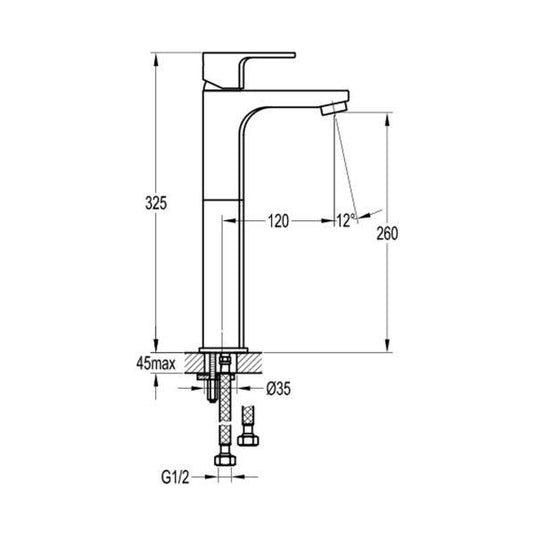Flova Smart 325mm Single Lever Basin Mixer Tap – Brushed Brass - BRB-SMTBAS - Envy Bathrooms Ltd