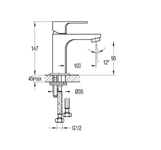 Flova Smart Cloakroom Basin Mixer Tap with Clicker Waste SMSBAS - Envy Bathrooms Ltd