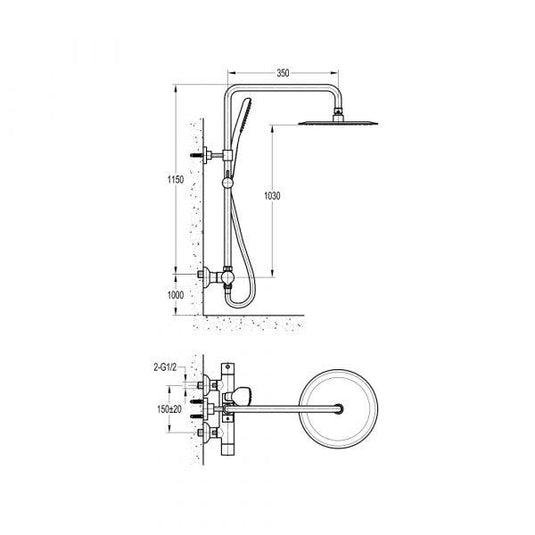 Flova Smart Exposed Thermostatic Shower Column - SMTSKIT-21 - Envy Bathrooms Ltd