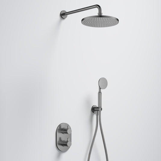 Flova Smart GoTurn Round Shower Pack Gun Metal | GM-SMGT2PK2-RO - Envy Bathrooms Ltd
