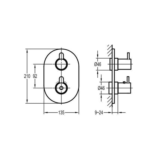 Flova SMART Round SmartBOX Finishing Set – Diamond Chrome - SM-TRIM - Envy Bathrooms Ltd
