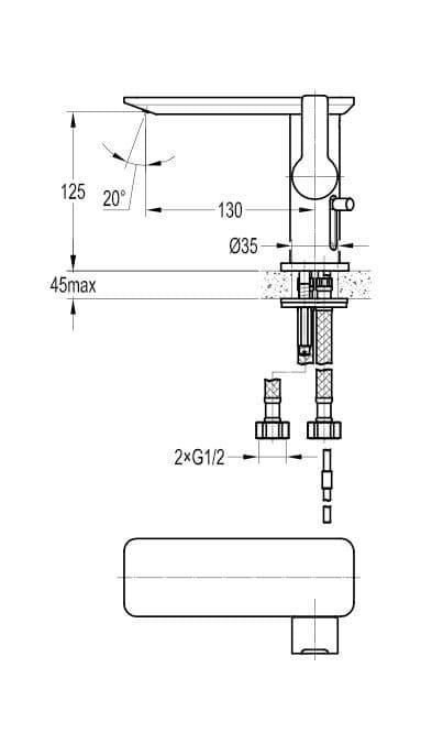 Flova Spring Mono Basin Mixer Tap with Clicker Waste SRBAS - Envy Bathrooms Ltd