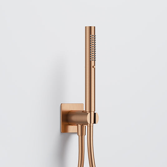 Flova Square Pencil Handshower Kit with Smooth Hose Brushed Bronze | BRO-ANHSS-SQ-26 - Envy Bathrooms Ltd
