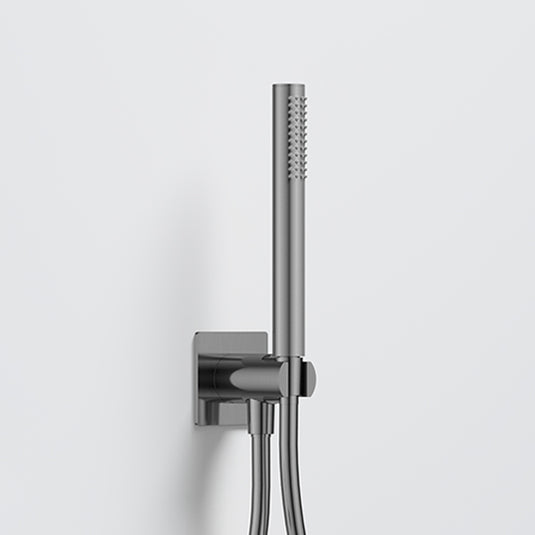 Flova Square Pencil Handshower Kit with Smooth Hose Gun Metal | GM-ANHSS-SQ-26 - Envy Bathrooms Ltd