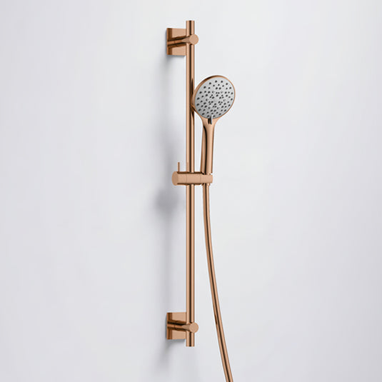 Flova Square Slide Rail With 5-Function Handshower & Smooth Hose Brushed Bronze | BRO-LVSR-SQ - Envy Bathrooms Ltd