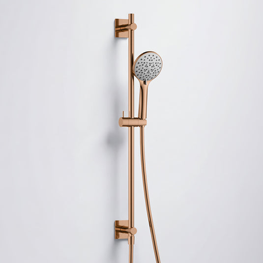 Flova Square Slide Rail With 5-Function Handshower Smooth Hose Brushed Bronze | BRO-LVSRWO-SQ - Envy Bathrooms Ltd