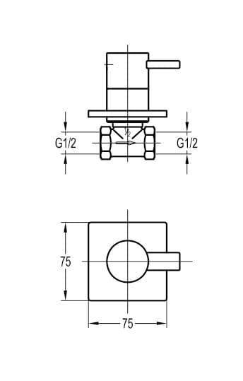 Flova STR8 Concealed Cold Shut Off Valve (1/2") STWMCONCW - Envy Bathrooms Ltd