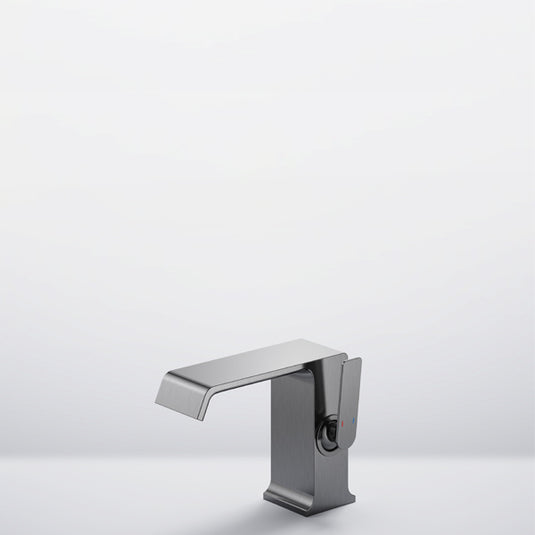 Flova Stream 120mm Single Lever Basin Mixer Gun Metal | GM-STRBAS - Envy Bathrooms Ltd
