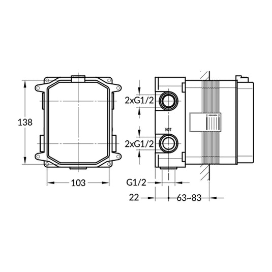 Flova Thermostatic Concealed 1/2" GoBOX | GOBOX-MINI - Envy Bathrooms Ltd