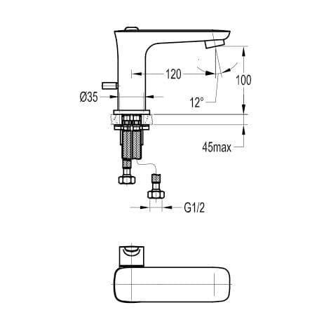Flova Urban Mono Basin Mixer Tap with Clicker Waste URBAS - Envy Bathrooms Ltd