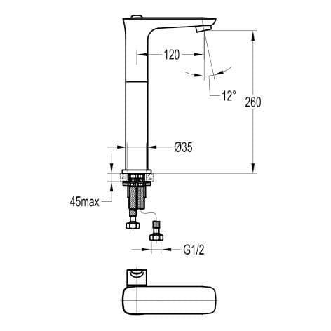 Flova Urban Tall Mono Basin Mixer Tap with Clicker Waste URTBAS - Envy Bathrooms Ltd
