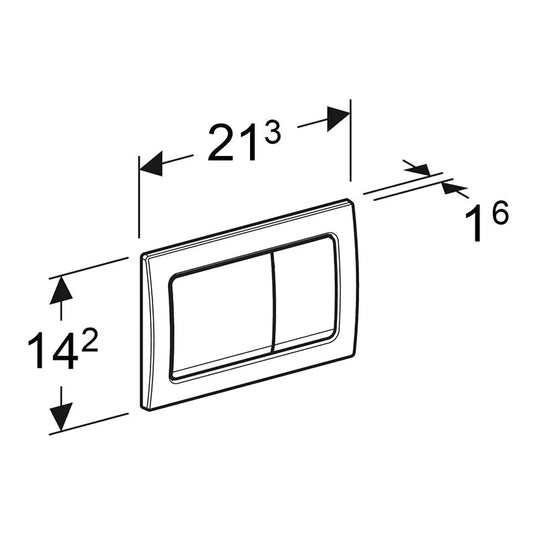Geberit Alpha01 Square Dual Flush Plate Matt Black | 115.055.14.1