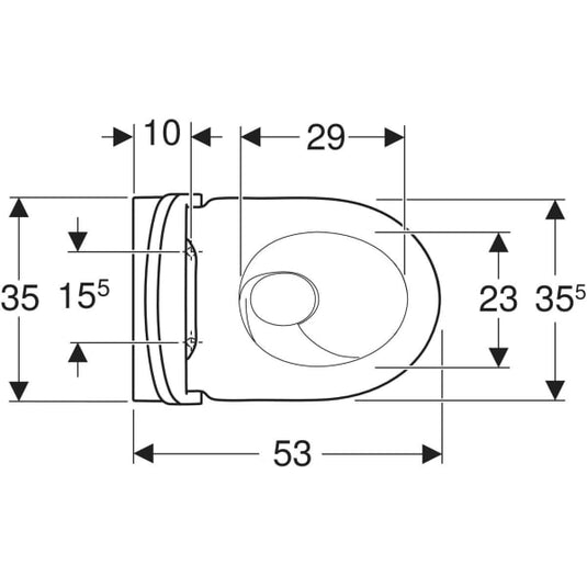 Geberit Acanto TurboFlush Wall Hung Pan with Seat 530mm | 502.718.00.1