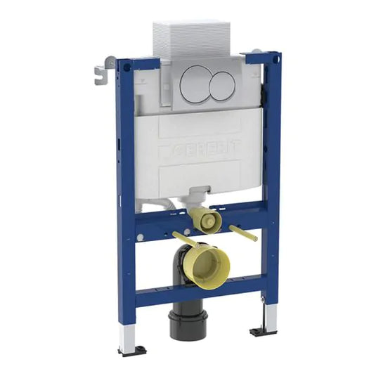 Geberit Alpha 82cm WC Frame Cistern & Alpha01 Round Flush Plate | 458.035.21.2