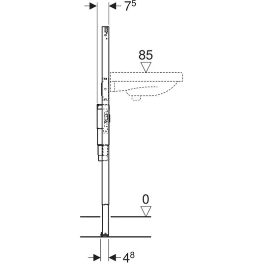 Geberit Basin Frame 130cm for Deck-Mounted Tap with Concealed Function Box & Trap | 111.566.00.2