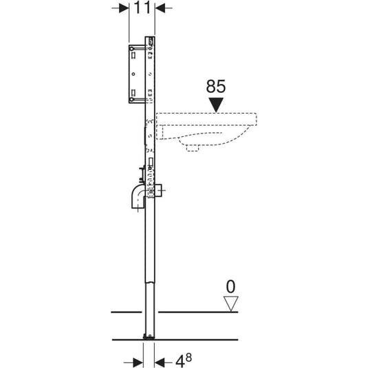 Geberit Concealed Basin Frame 112–130cm for Wall-Mounted Tap | 111.493.00.2