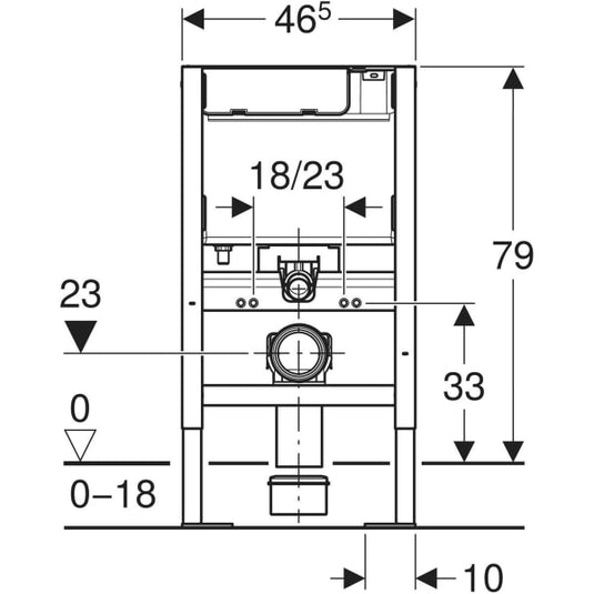 Geberit Duofix 79cm Low Height WC Frame & Cistern for Furniture Installation | 111.207.00.3