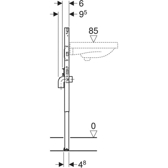Geberit Duofix Basin Frame 82–98cm for Deck-Mounted Tap | 111.494.00.2