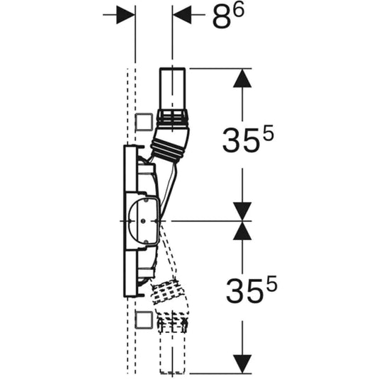 Geberit Duofix Shower Frame 130cm with Wall Drain for Wall-Mounted Tap | 111.581.00.2