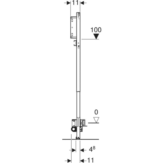 Geberit Duofix Shower Frame 130cm with Wall Drain for Wall-Mounted Tap | 111.581.00.2