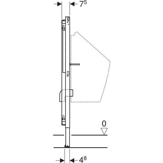 Geberit Duofix Wall-Hung Urinal Frame 112–130cm for Waterless Urinals | 111.671.00.2