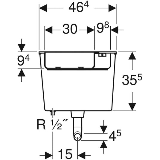 Geberit Low Level Cistern 6L Pneumatic Flush Actuation | 109.721.00.2